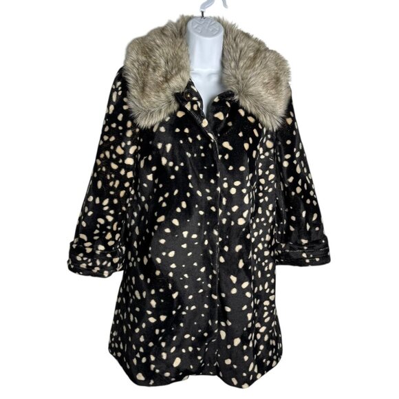 Anthropologie Elevenses size 6 Snowlake “Draconid Coat” Faux Fur Collar Jacket - Picture 4 of 12